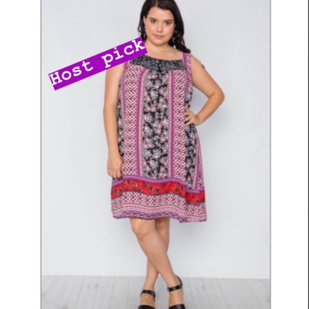 FLASH SALE Plus Size Boho Dress Floral Tribal
